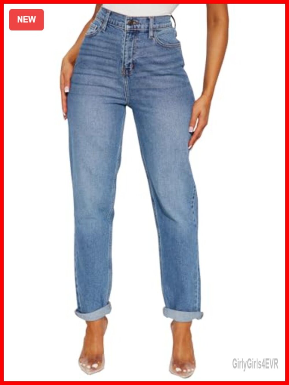 Women's Boyfriend Jeans Stretchy Ripped Distressed Denim High Rise
